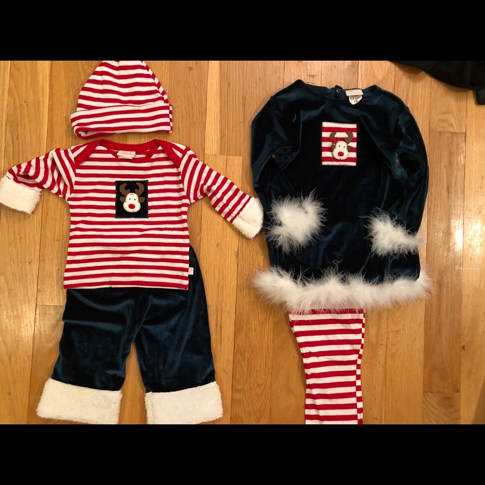 Haute Baby- Sibling Christmas outfits.
